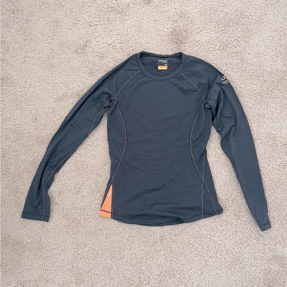 Icebreaker Tops - Icebreaker Merino 200 Gray Wool Running Outdoor Base Layer Size Small